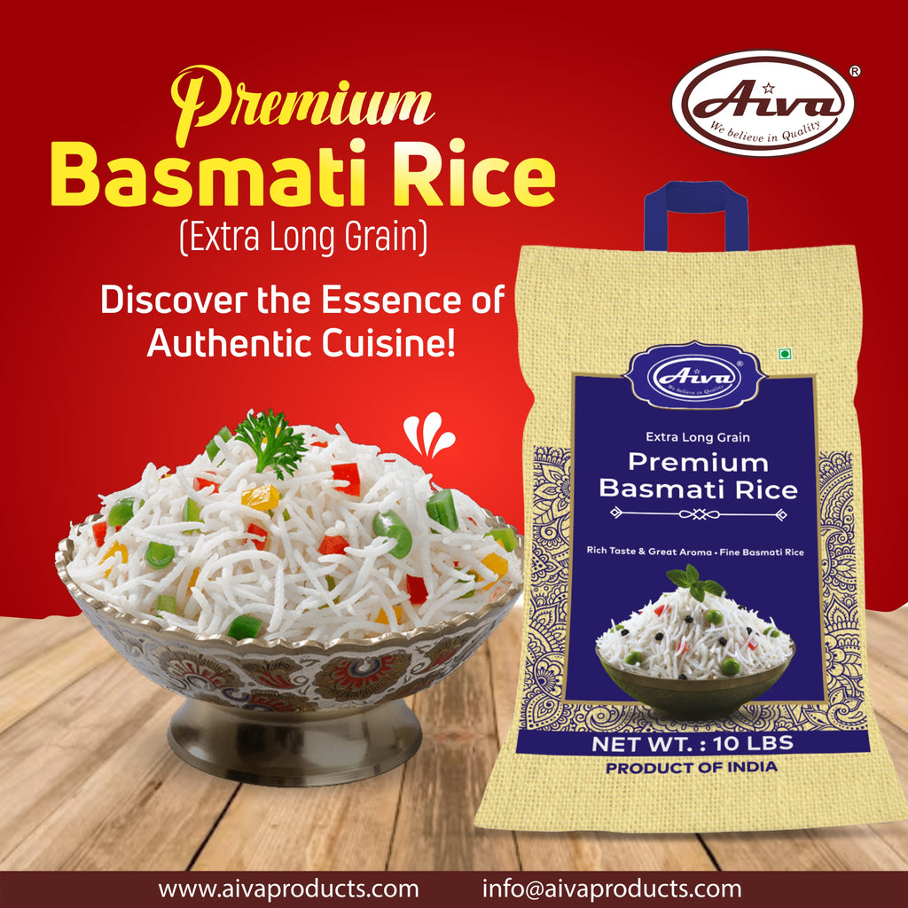 Basmati Rice Naturally Aged Long Grain Rice Indian White 10 LB – Aiva ...