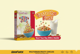 Aiva Fruity Loops Circles Cereal Box – Colorful Crunchy Breakfast Rings | Fruity Flavor | Fruity Shapes | Kids Breakfast Cereal | Wheats Breakfast Cereal