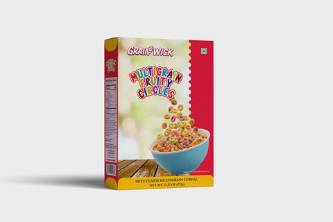 Aiva Fruity Loops Circles Cereal Box – Colorful Crunchy Breakfast Rings | Fruity Flavor | Fruity Shapes | Kids Breakfast Cereal | Wheats Breakfast Cereal