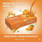 Aiva Orange Wafer – Crispy Layered Wafers | Sweet Orange Cream Filling | Snacking and Desserts | Variety Pack
