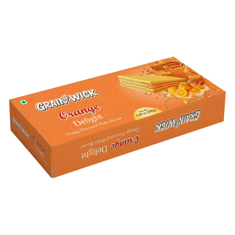 Aiva Orange Wafer – Crispy Layered Wafers | Sweet Orange Cream Filling | Snacking and Desserts | Variety Pack