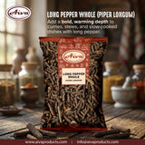 Aiva Long Pepper Whole | piper longum | Pippali Spice | Whole Dried Peppercorn | Indian Masala Ingredient | Biryani Seasoning