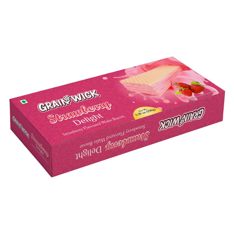 Aiva Strawberry Delight Wafer – Crispy Layered Wafers with Sweet Strawberry Cream Filling for Snacking and Desserts