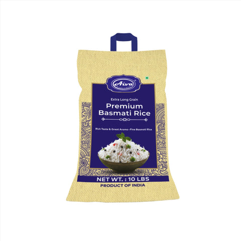 Basmati Rice Naturally Aged Long Grain Rice Indian White 10 LB